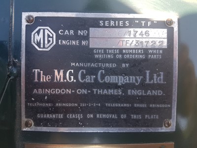 Lot 1953 MG TF 1250