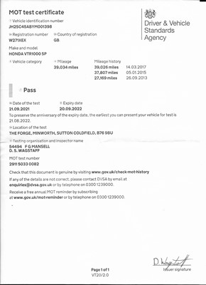 Lot 358 - 2000 Honda SP1