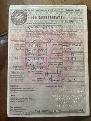 Lot 117 - 1978 Volkswagen T2 Camper