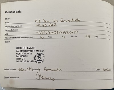 Lot 72 - 2010 Saab 9-3 Aero Anniversary edition