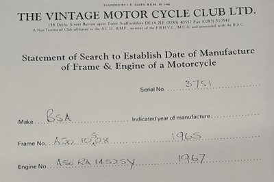 Lot 284 - 1965 BSA A65 Lightning