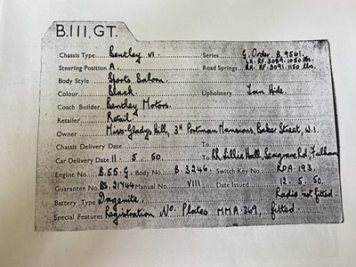 Lot 82 - 1950 Bentley MkVI Saloon