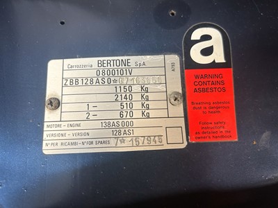 Lot 58 - 1988 Fiat X1/9 1500