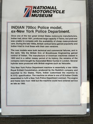 Lot 330 - c.1958 Indian Enfield NYPD Police Bike