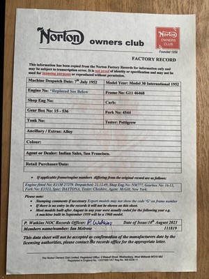 Lot 299 - 1949 Manx Norton