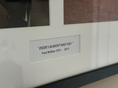 Lot 134 - Paul Walker (1973 – 2013) Fast & Furious Autograph Presentation