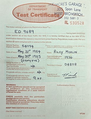 Lot 110 - 1936 Riley Nine Four-Seat Tourer