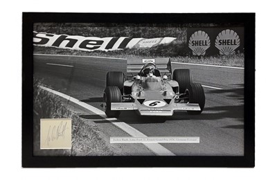 Lot 123 - Jochen Rindt Framed Autograph Presentation (1942 - 1970)