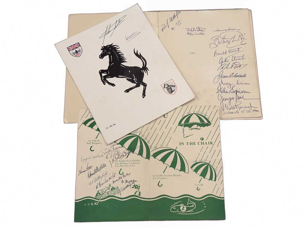 Lot 113 - Three Signed BRDC Dinner Dance Menus