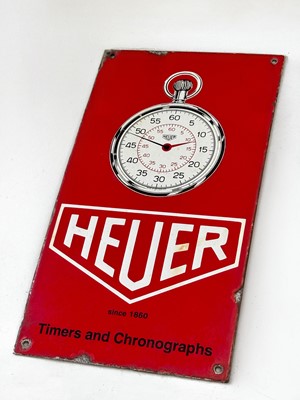 Lot 115 - Heuer Timers and Chronographs Enamel Sign