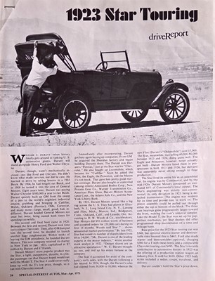 Lot 134 - 1923 Durant Star Model C Tourer