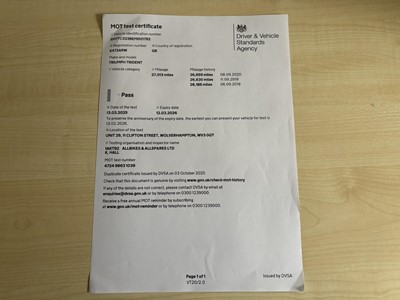 Lot 334 - 1992 Triumph Trident 750