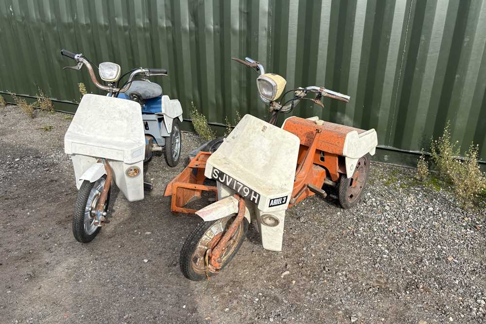 Lot 380 - Two 1970 and 1973 Ariel 3 50cc Mopeds