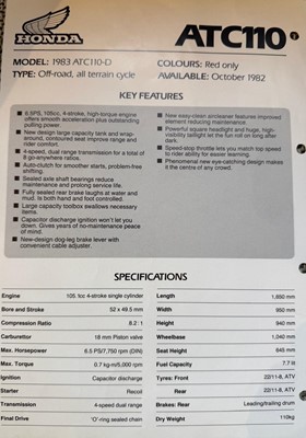 Lot 249 - 1982 Honda ATC 110