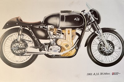 Lot 202 - A2 Size Colour Vintage Motorcycle Posters - B.S.A. Velocette A.J.S. Vincent