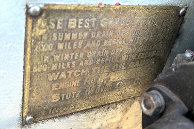 Lot 72 - 1920 Stutz Series H Bearcat