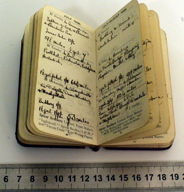 Lot 10 - Harold KarslakeS 1908 Diary