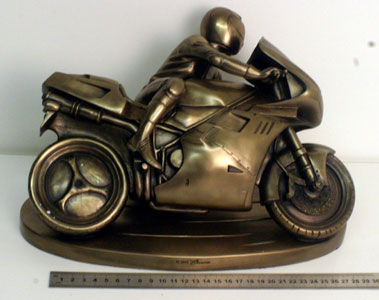 Lot 15 - Motorcycle & Rider Cast Deskpiece