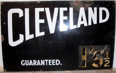 Lot 22 - Cleveland Guaranteed Enamel Garage Sign