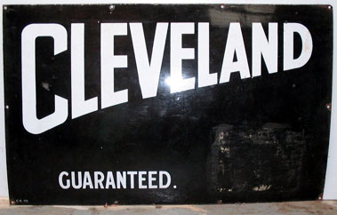 Lot 23 - Cleveland Guaranteed Enamel Garage Sign