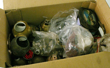 Lot 301 - Box Of Assorted Divers Helmet Lamp Spares