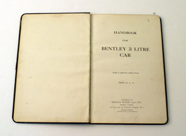 Lot 43 - Bentley 3.5 Litre Owners Handbook