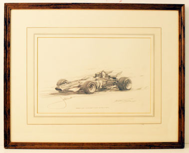 Lot 507 - Ickx/Ferrari Original Drawing By Michael Turner