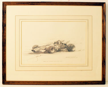 Lot 520 - Ickx/Ferrari Original Drawing By Michael Turner