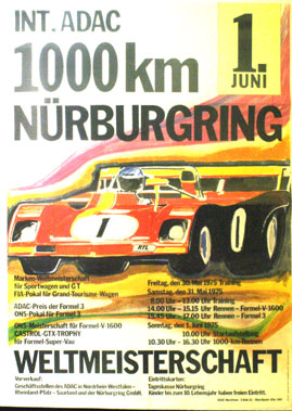 Lot 506 - 1975 Adac 1000km Nurburgring Poster