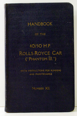Lot 8 - Rolls-Royce Phantom III Owners Handbook