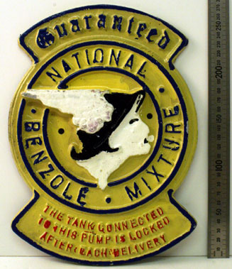 Lot 813 - National Benzole Mixture Cast Metal Wall Plaque