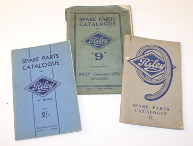 Lot 54 - Riley 9 Spare Parts Catalogues