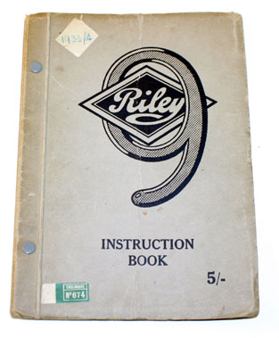 Lot 59 - Riley 9 Instruction Book