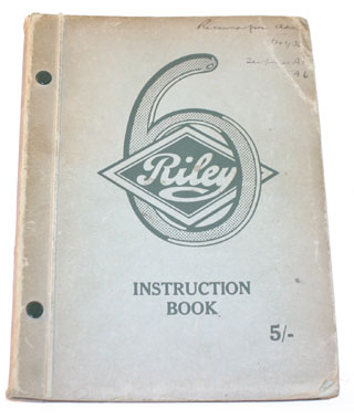 Lot 61 - Riley 6-Cylinder Instruction Book