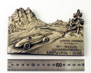 Lot 705 - Alpine Rally 1949 Competitors Plaque