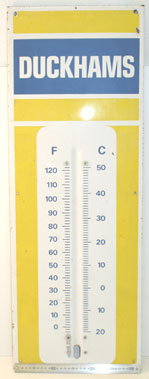 Lot 822 - Duckhams Thermometer Enamel Garage Sign
