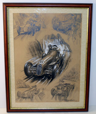 Lot 902 - Shelsley Walsh 1938 Original Artwork By Frederic Nevin