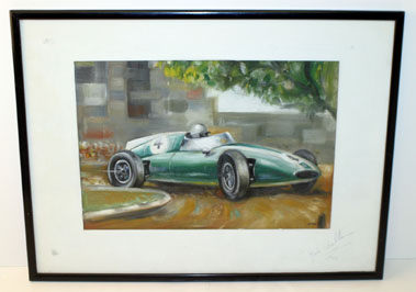 Lot 903 - Brabham/Cooper Climax Original Artwork By Aitken