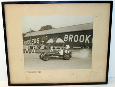 Lot 904 - Hadley At Brooklands 1937 Framed Photograph