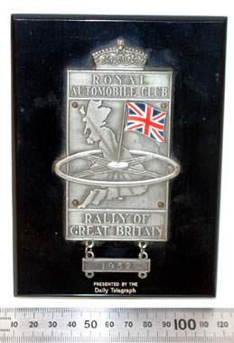 Lot 913 - 1952 Rac Rally Competitors Plaque