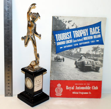 Lot 914 - 1951 Dundrod Tt Class Win Trophy & Programme