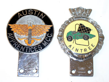 Lot 918 - Aintree Circuit Club & Austin Apprentices McC Car Club Badges