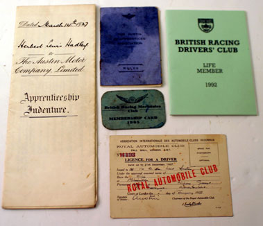 Lot 925 - Personal Documents Relating To Bert Hadley