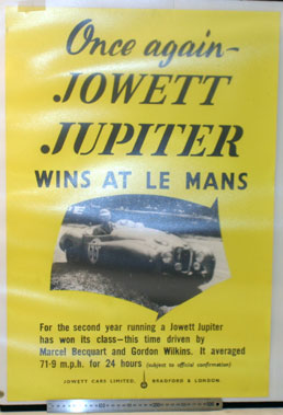 Lot 507 - Jowett Jupiter Le Mans Victory Poster