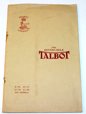 Lot 14 - 1923 Talbot Sales Brochure