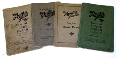Lot 55 - Austin Twelve Handbook & Spare Parts Lists