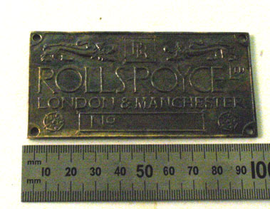 Lot 332 - Rolls-Royce Chassis Plate