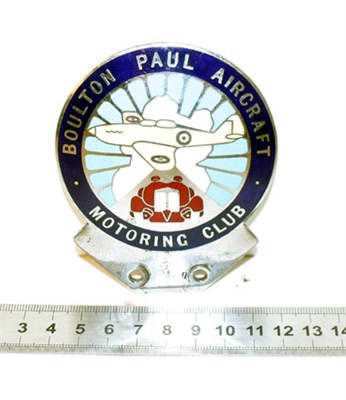 Lot 342 - Boulton & Paul Aircraft Motoring Club Badge