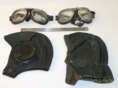 Lot 270 - Leather Helmets & Goggles