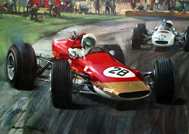 Lot 519 - Signed Graham Hill Print By Michael Turner